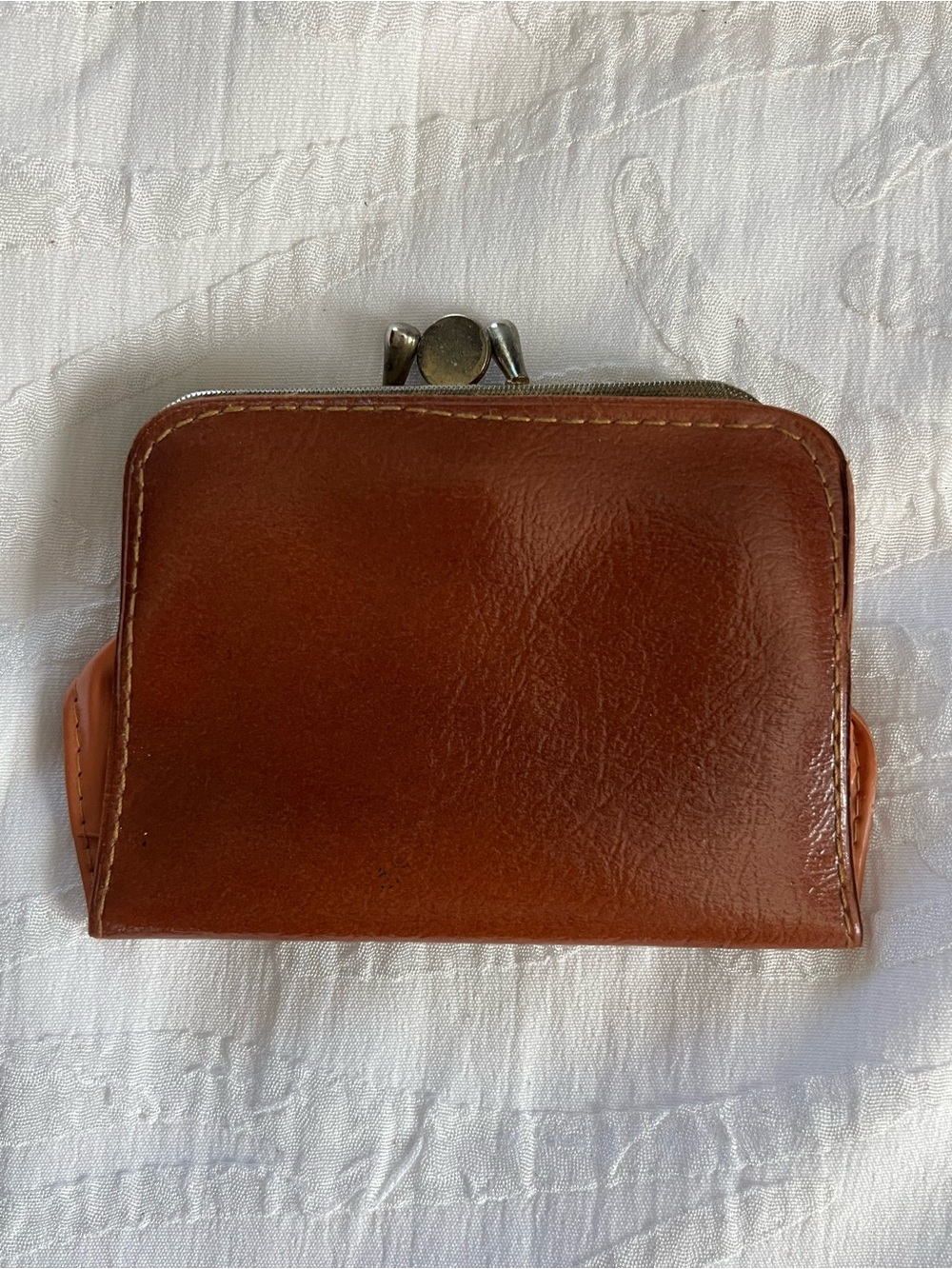 Vintage 1960s Star Brand Brown Faux Leather French Purse Wallet-Hong Kong